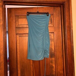 Blue Ruched Dress